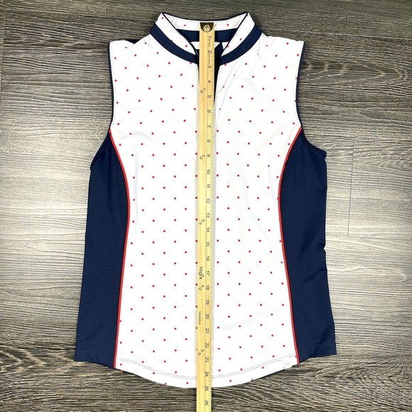 Lady Hagen Womens‎ Golf Tank Top Size Small Zip Pullover Polka Dot Pickleball - Picture 4 of 8